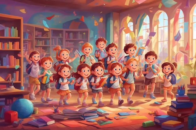 Мультфильм Цифровое искусство выбрано для счастливой школы