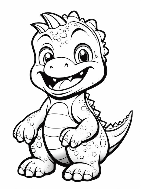 a cartoon dinosaur with a big smile on his face generativ ai