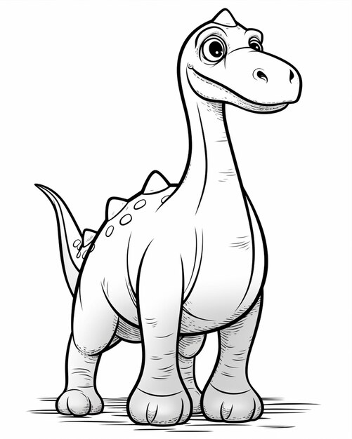 a cartoon dinosaur with a long neck and a large nose generative ai