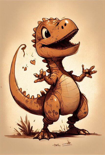 A cartoon dinosaur with a t - rex on its back.