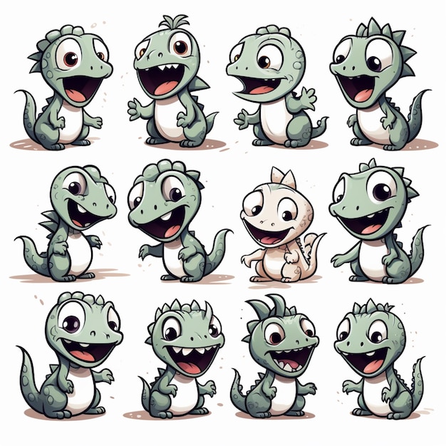 Premium AI Image  A drawing of a cartoon character with different  expressions generative ai