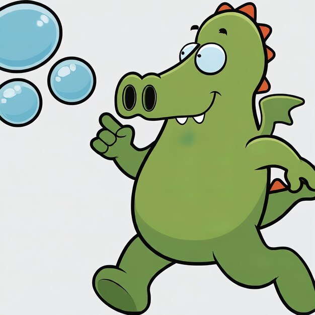 cartoon dinosaurus illustratie op witte achtergrond