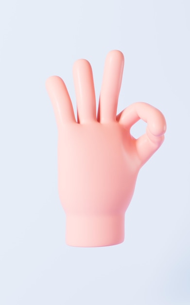 Cartoon diverse hand gestures 3d rendering