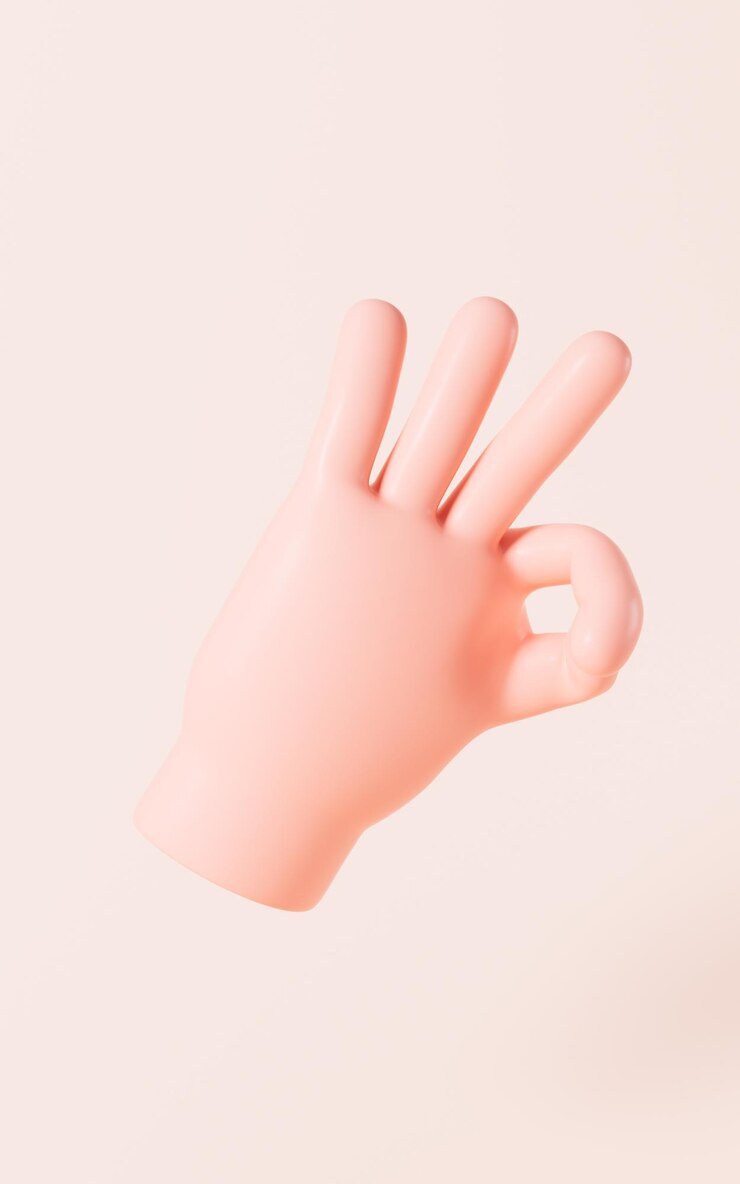 Photo 만화 다양한 손 제스처 3d 렌더링