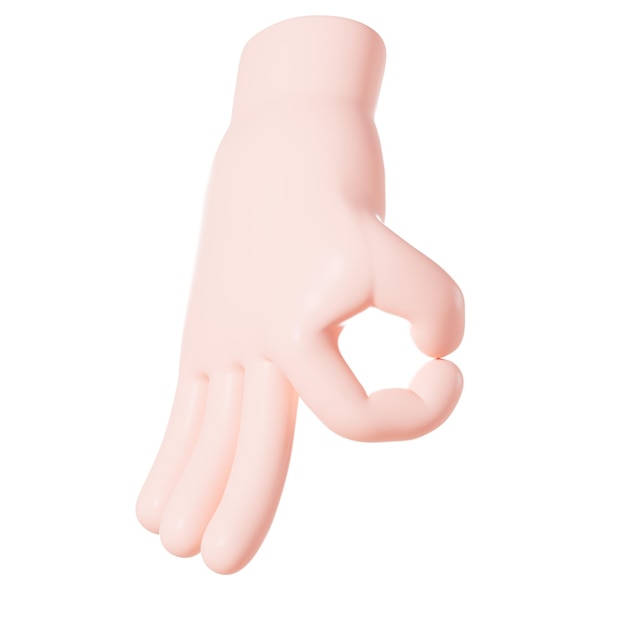 Cartoon diverse hand gestures 3d rendering