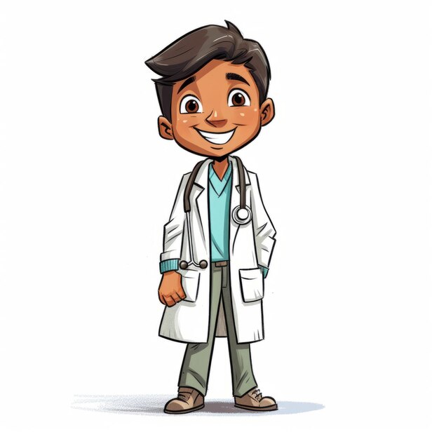 Photo cartoon doctor character