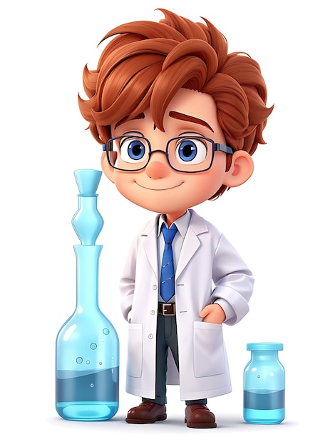 A cartoon of a doctor with a bottle of water AI GENERATED