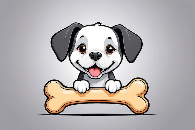 Cartoon Dog Bone Vector Illustration