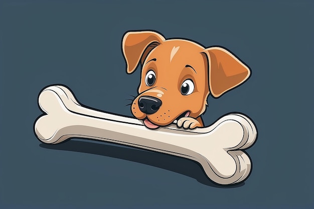 Photo cartoon dog bone vector illustration