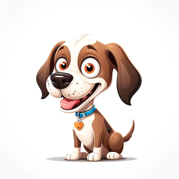 Cartoon Dog Illustration On White Background