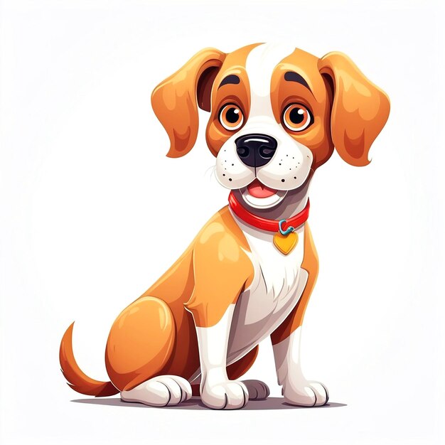 Иллюстрация мультфильма о собаке на белом фоне