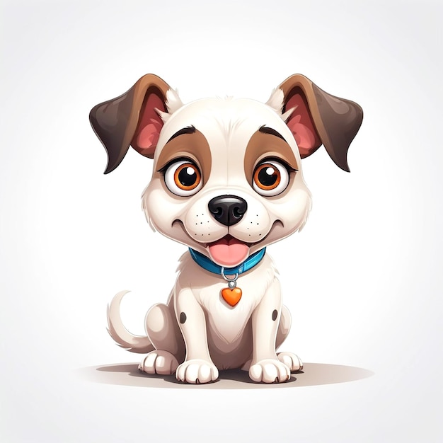 Cartoon Dog Illustration On White Background