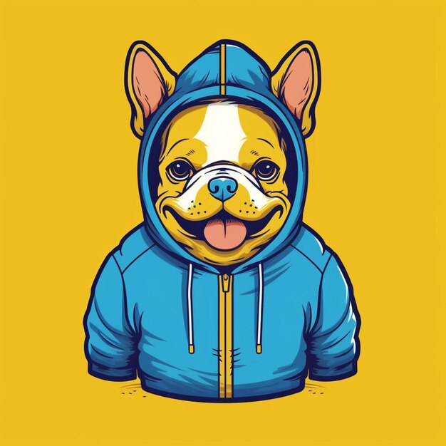 A cartoon dog wearing a hoodie with a tongue sticking out generative ai