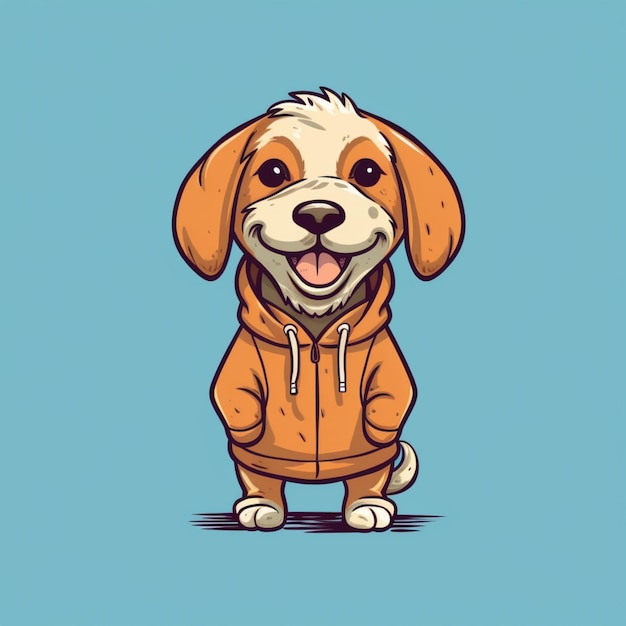 a cartoon dog wearing a jacket and smiling generative ai