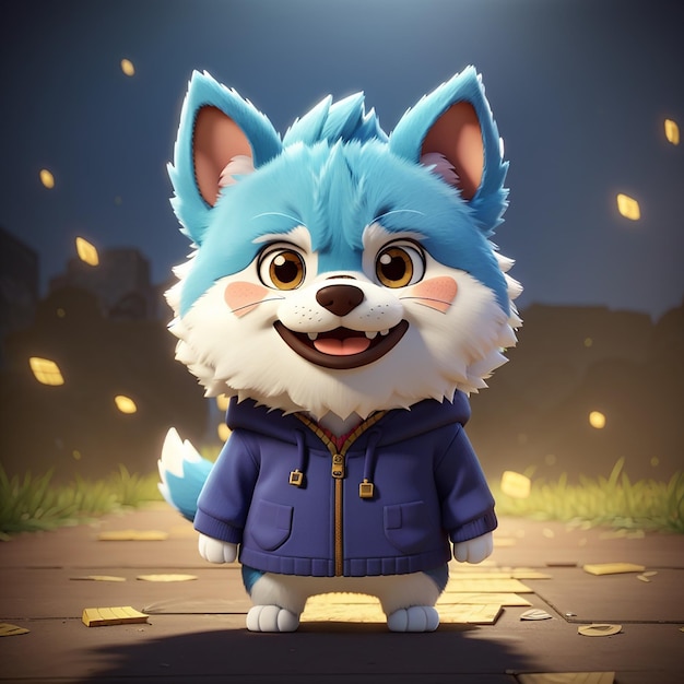 Photo a cartoon dog wearing a jacket that says  the name dog