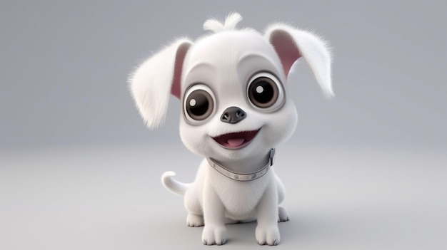 A cartoon dog with big eyes and big eyes