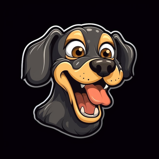 cartoon dog with big eyes and a big smile generative ai