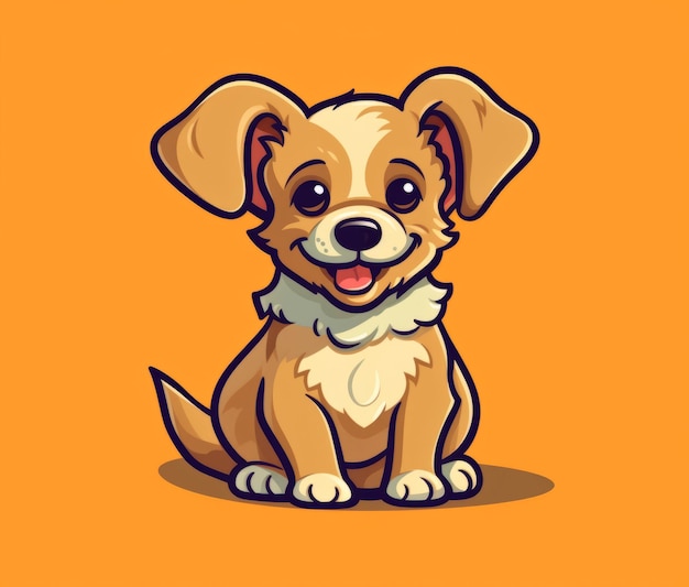 Premium Photo  Smiling kind dog. cartoon character for children's books.  generated by ai