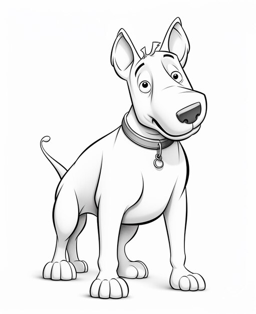 Photo a cartoon dog with a collar and collar around its neck generative ai