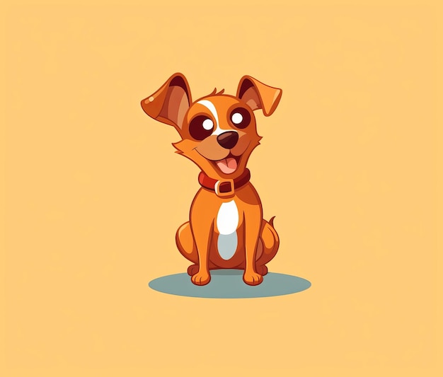 Photo a cartoon dog with a collar and eye patch on its nose