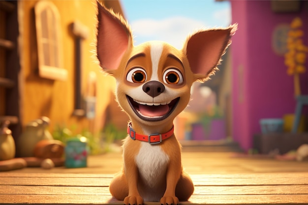 A cartoon dog with a face that says chihuahua on it