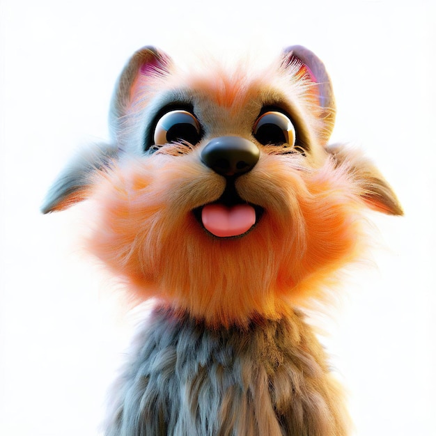 A cartoon dog with a pink tongue sticking out of its mouth.