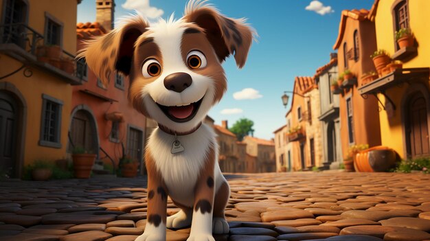 Photo a cartoon dogs vibrant symphony in 8k brilliance