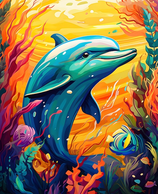 Cartoon dolphin