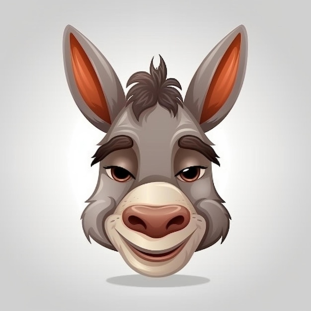 Photo cartoon donkey face 2d clipart design