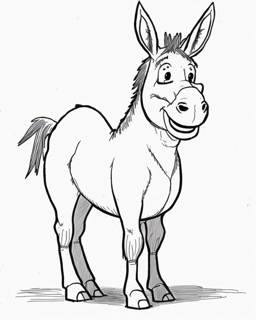 Photo a cartoon donkey with a big smile on its face generative ai