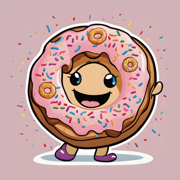 Photo cartoon donut