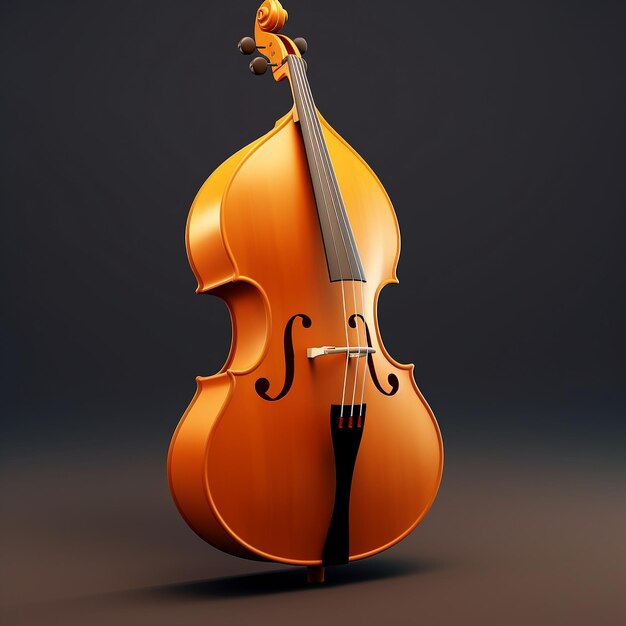 Cartoon double bass 3D