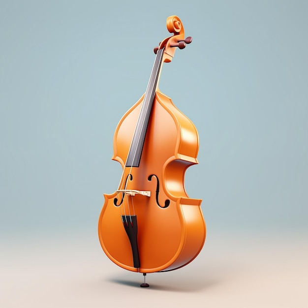 Cartoon double bass 3D