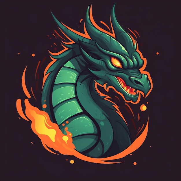 Cartoon dragon logo for a gaming brand