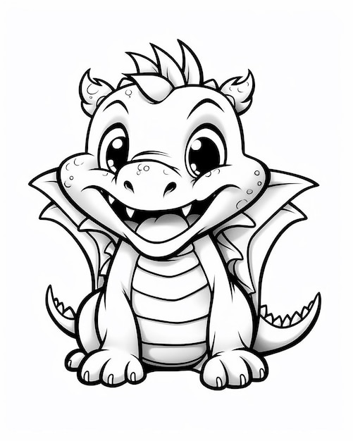 A cartoon dragon with a big smile on his face.