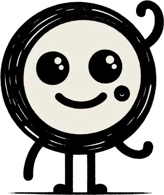 a cartoon drawing of a alien with a big eyes and a big eye