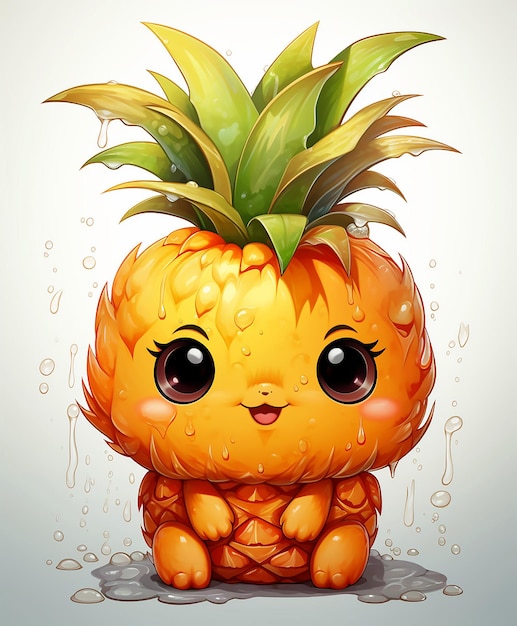 a cartoon drawing of an animal pineapple