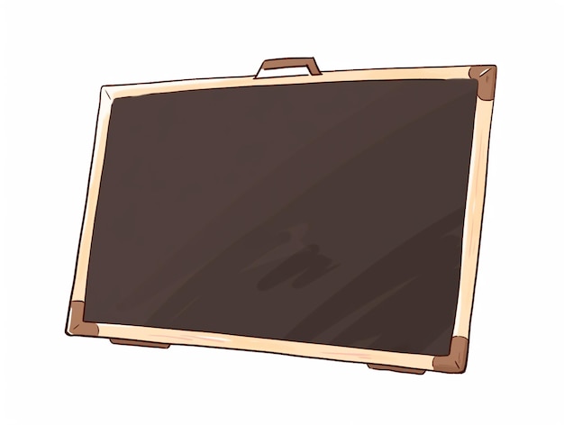 cartoon drawing of a blackboard with a wooden frame generative ai