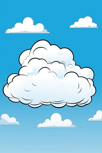 a cartoon drawing of a cloud that has the word  the  on it