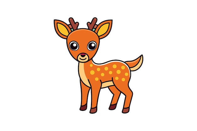 a cartoon drawing of a deer with spots on its face