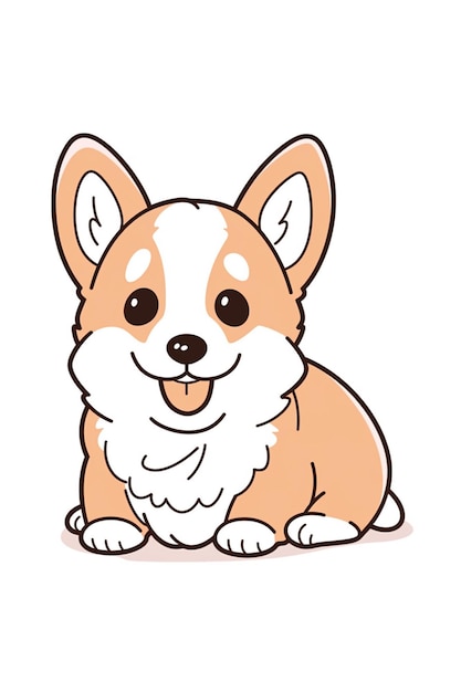 cartoon drawing of a dog with a smile on its face generative ai