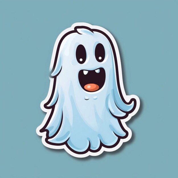 Photo a cartoon drawing of a ghost with a big mouth.