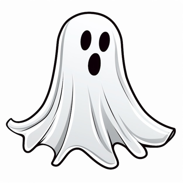 Photo a cartoon drawing of a ghost with the number 3 on it