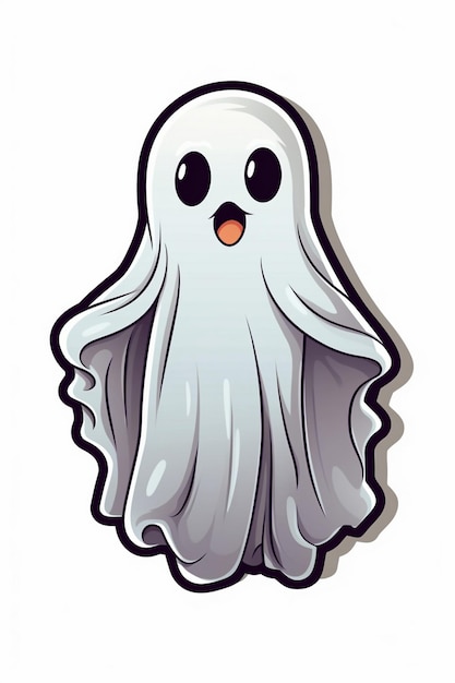 Premium AI Image | a cartoon drawing of a ghost with a white face.