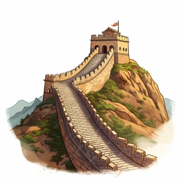 great wall of china cartoon drawing