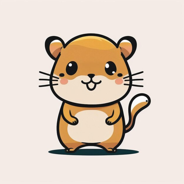 Cartoon drawing of a hamster on a light background.