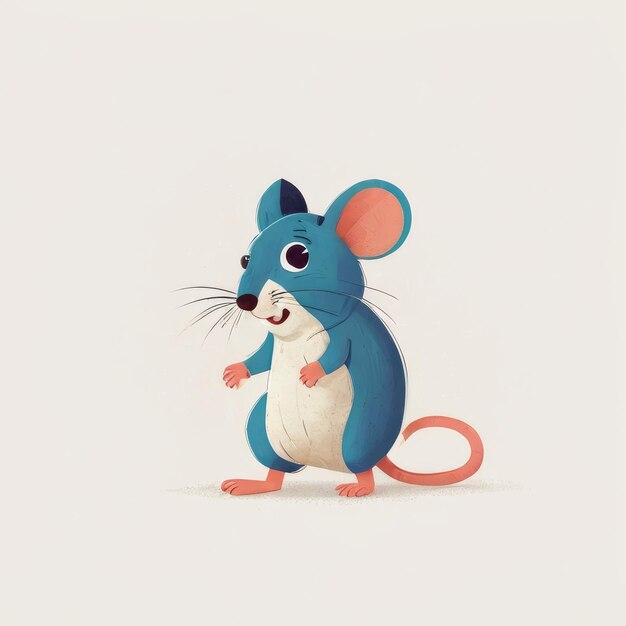 Photo a cartoon drawing of a mouse with a big nose