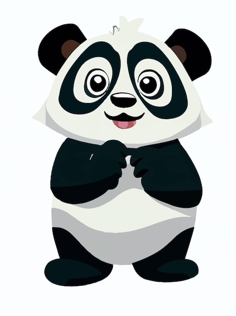 A cartoon drawing of a panda with a bow tie.