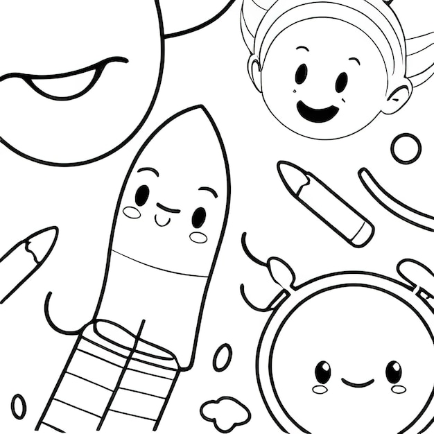 a cartoon drawing of a pencil with the words quot kids quot on it