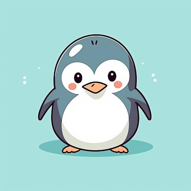 A cartoon drawing of a penguin